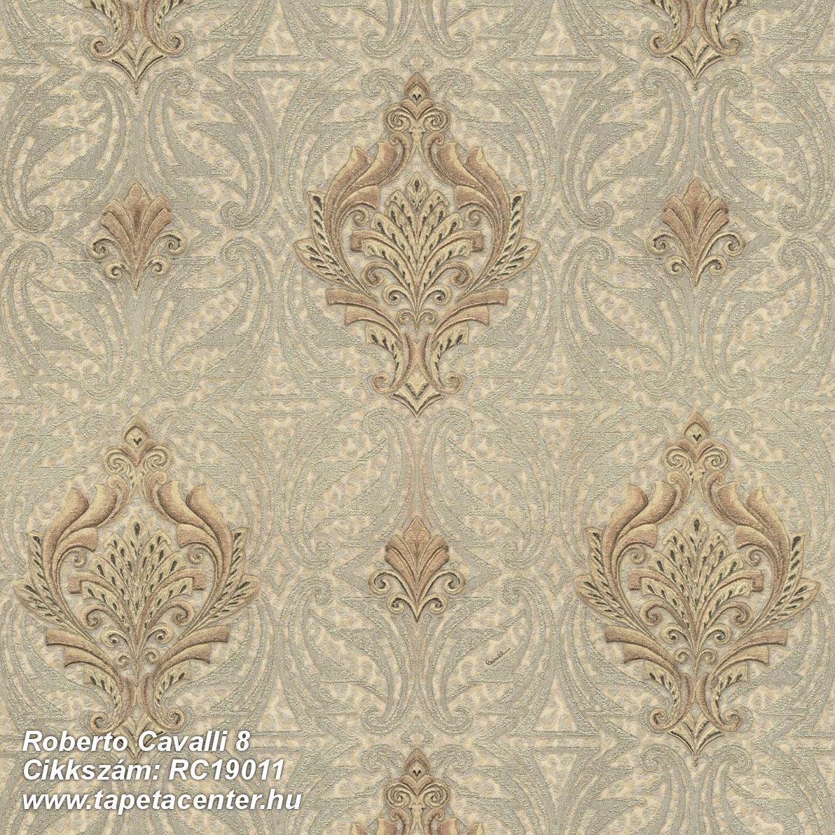 Barokk-klasszikus,különleges motívumos,barna,bézs-drapp,szürke,lemosható,vlies tapéta 